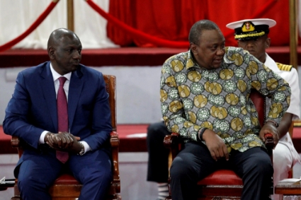 Le député William Ruto et le président kenyan Uhuru Kenyatta lors du lancement de la réforme Building Bridges Initiative en 2019.