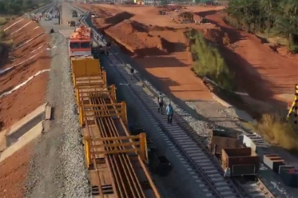Un projet de rail de Winning Consortium Simandou pour le transport de la bauxite.