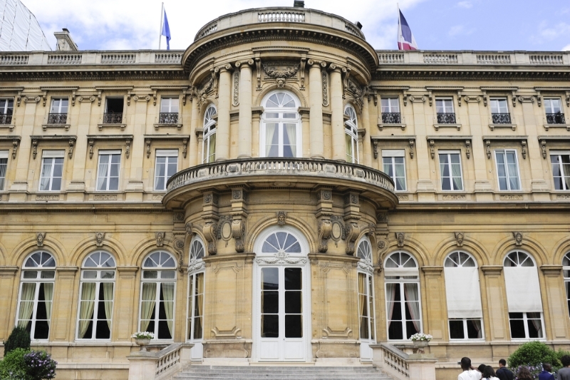 Le ministère des affaires étrangères, Quai d'Orsay. Vue du jardin arrière.