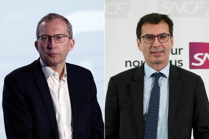 Henri Poupart-Lafarge, PDG d'Alstom, et Jean-Pierre Farandou, PDG de la SNCF.