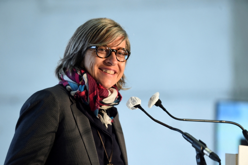 Catherine Guillouard lors d'un discours à Cormeilles-en-Vexin, le 30 septembre 2020.
