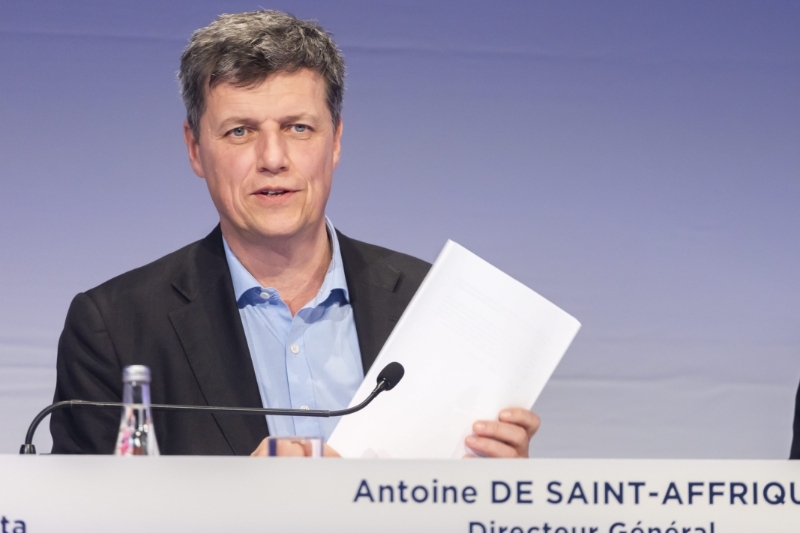 Antoine de Saint-Affrique, le directeur général de Danone, lors de l'assemblée générale du groupe le 26 avril 2022.