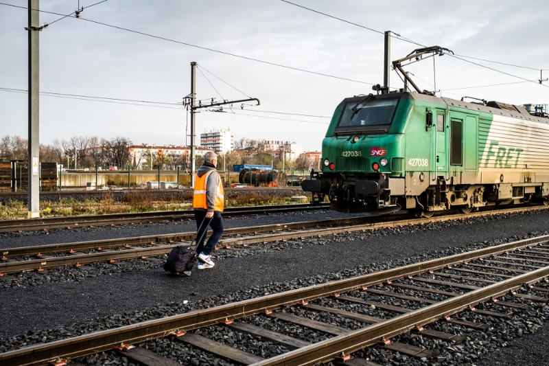 Un train Fret SNCF, en février 2021.