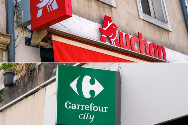 Les enseignes Auchan et Carrefour City.