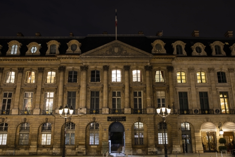Le ministère de la justice, place Vendôme à Paris.