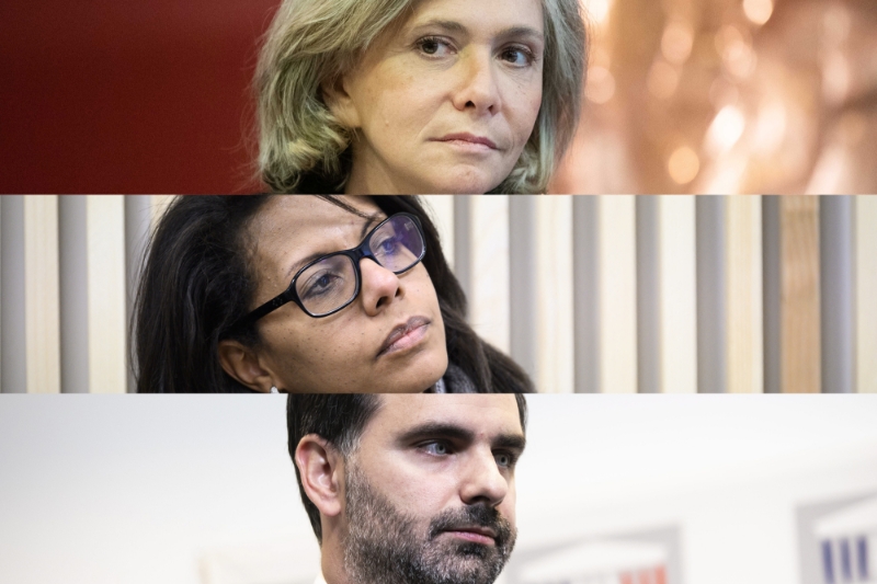 Les candidats aux élections régionales en Ile-de-France Valérie Pécresse, Audrey Pulvar et Laurent Saint-Martin.