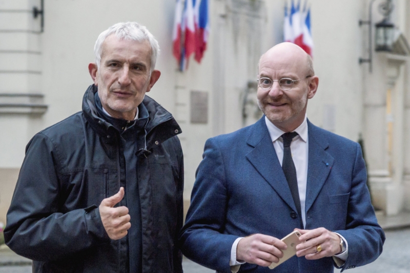 Guillaume Pepy (à gauche) et Stéphane Volant, respectivement PDG et secrétaire général de la SNCF. Alors que se profile l'ouverture à la concurrence, l'opérateur soigne son lobbying.