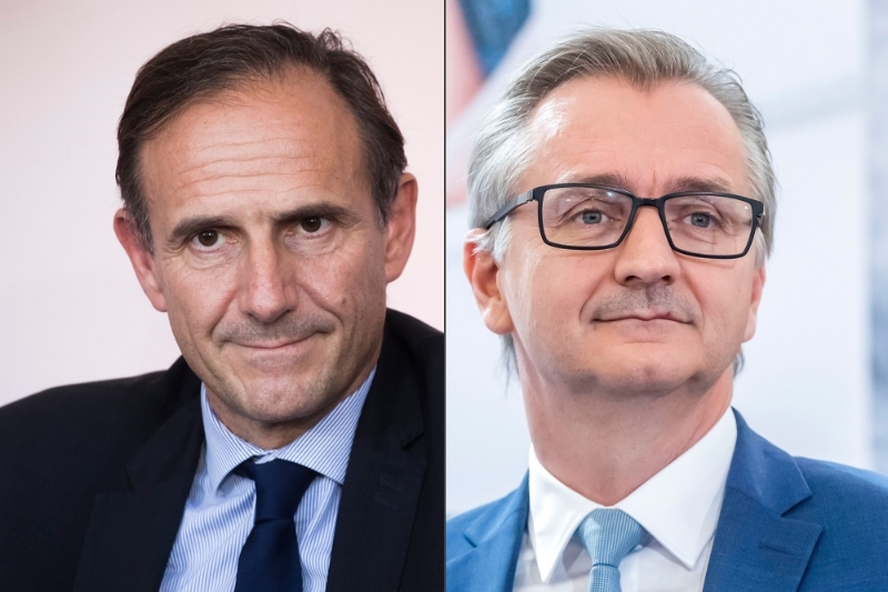 Olivier Sichel (à g.), directeur général adjoint de la Caisse des dépôts et consignations, et Laurent Guillot, directeur général d'Orpea.